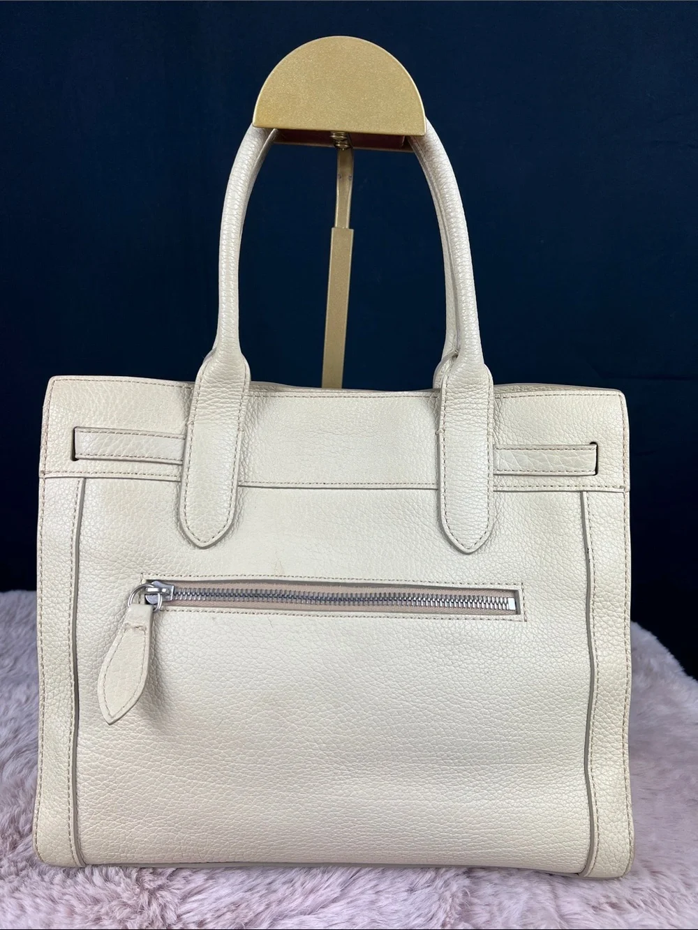 Dooney & Bourke Small Barlow Tote Ivory Pebbled Leather